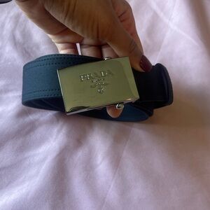 Navy Blue Vintage Prada Belt